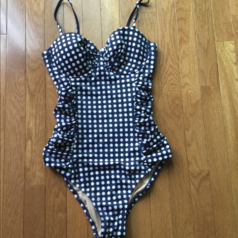 J Crew One Piece Polka Dot Bathing Suit